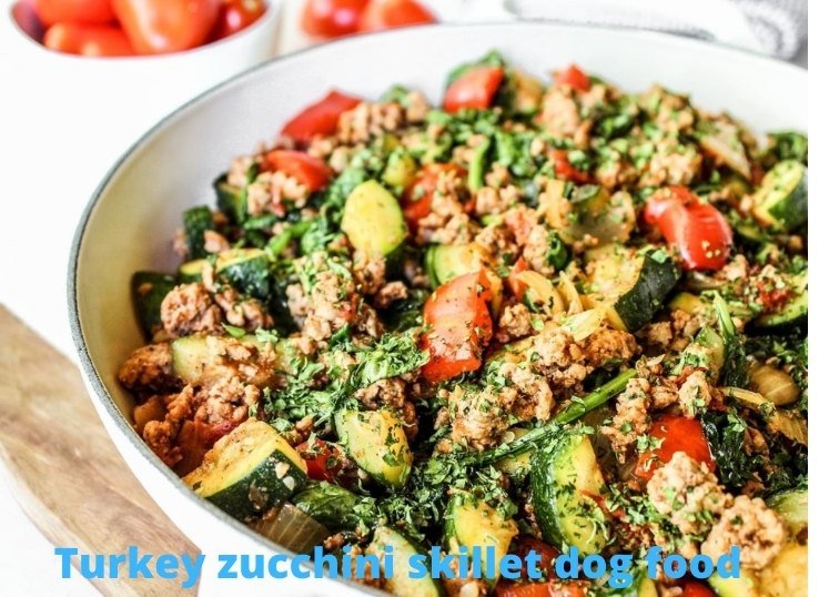 Turkey zucchini skillet dog food
